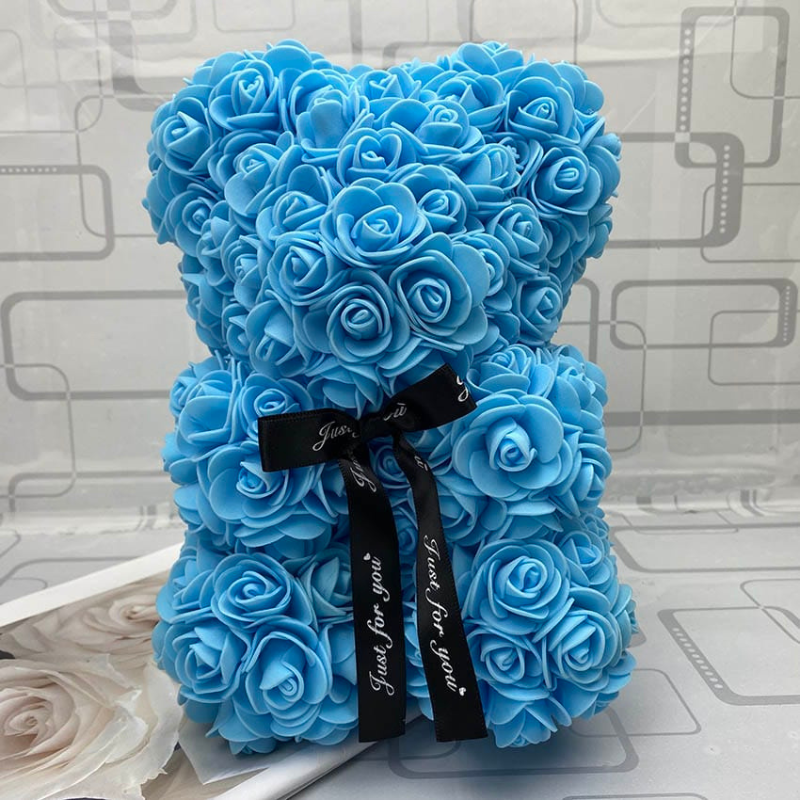 Peluche ourson en rose bleu la compagnie de la peluche